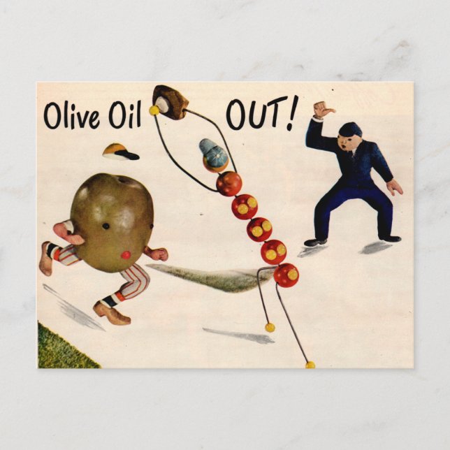 Cartão Postal Beisebol de Olive Out (Frente)