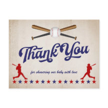 Beisebol Vintage, obrigado de Chá de fraldas, seu