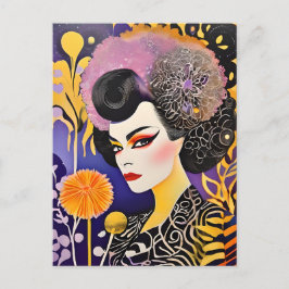 Cartão Postal Bela Aranha Rainha Púrpura Laranja