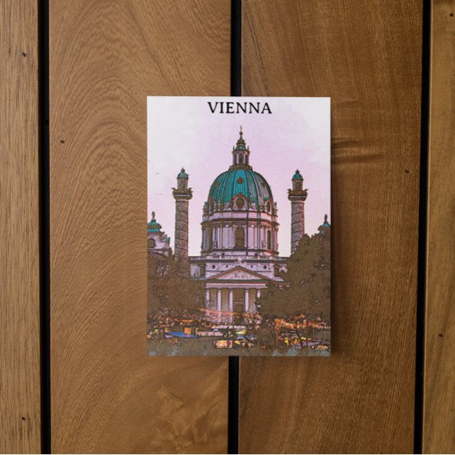 Cartão Postal Bela Arquitetura da Igreja de Viena Áustria (vienna austria church postcard)