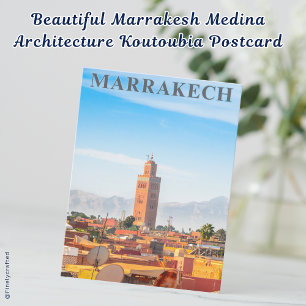 Cartão Postal Bela Arquitetura da Medina de Marrakesh Koutoubia