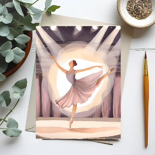 Cartão Postal Bela Bailarina   Aquarela de Dança das Artes do Ba
