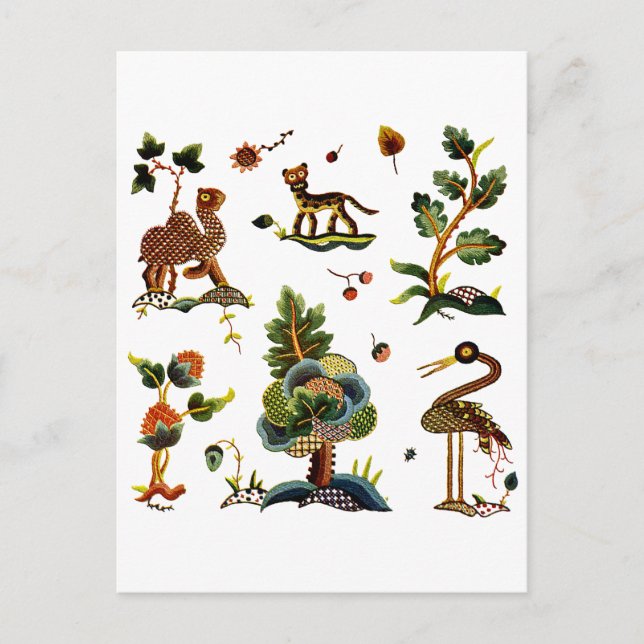 Cartão Postal Bela Bordados Castlemaine Jacobean (Frente)