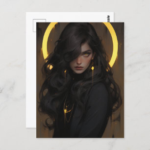 Cartão Postal Bela Bruxa Jovem