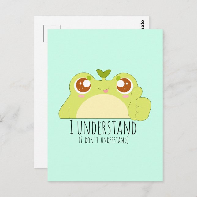Cartão Postal Bela compreensão do Sapo Verde (Frente/Verso)