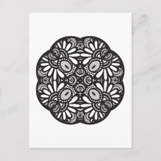 Cartão Postal Bela Deco Black Square Doodle