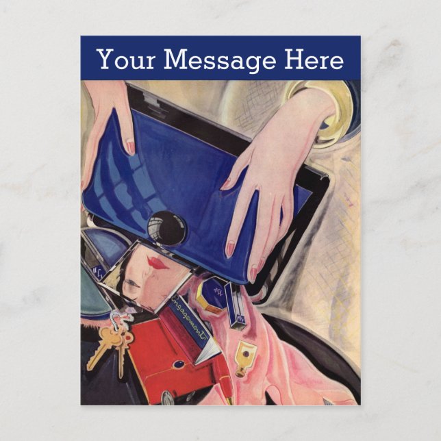 Cartão Postal Bela e Acessórios de Moda (Frente)