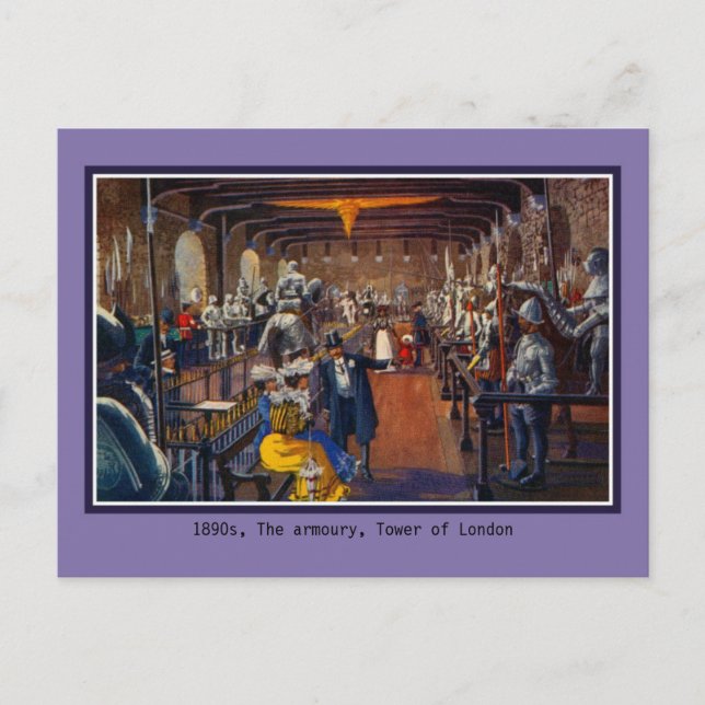 Cartão Postal Bela e Epoque Interior, Torre de Londres (Frente)