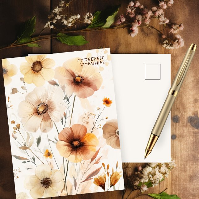 Cartão Postal Bela Flores Flores DESculpe PELA SUA PERDA (Beautiful Wildflowers Flowers SORRY FOR YOUR LOSS Postcard
)