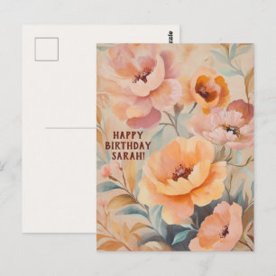 Cartão Postal Bela Flores Moles Flores CLIENTES ANIVERSÁRIO