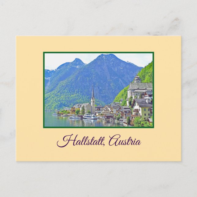 Cartão Postal Bela Hallstatt, Áustria (Frente)