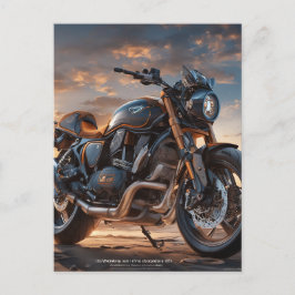 Cartão Postal Bela moto intrincada e detalhada