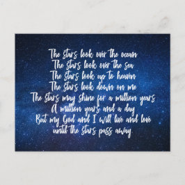 Cartão Postal Bela oração Cristã Stars Poem Night Sky