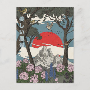 Cartão Postal Bela Paisagem Japonesa