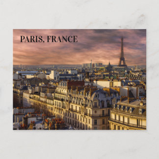 Cartão Postal Bela Paris França Silhueta Torre Eiffel Foto