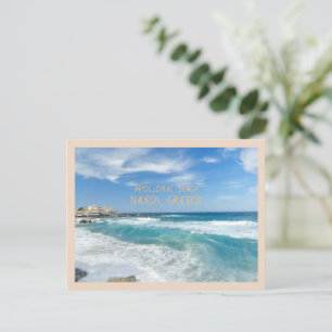 CARTÃO POSTAL BELA PRAIA DE APOLONAS EM NAXOS, GRÉCIA