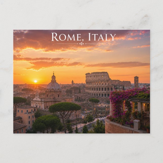 Cartão Postal Bela Roma Itália (Frente)