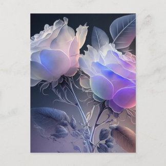 Cartão Postal Bela Rosas Iridescentes de Longo Curso