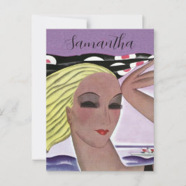 Cartão Postal Bela Senhora Loira (Personalizar)