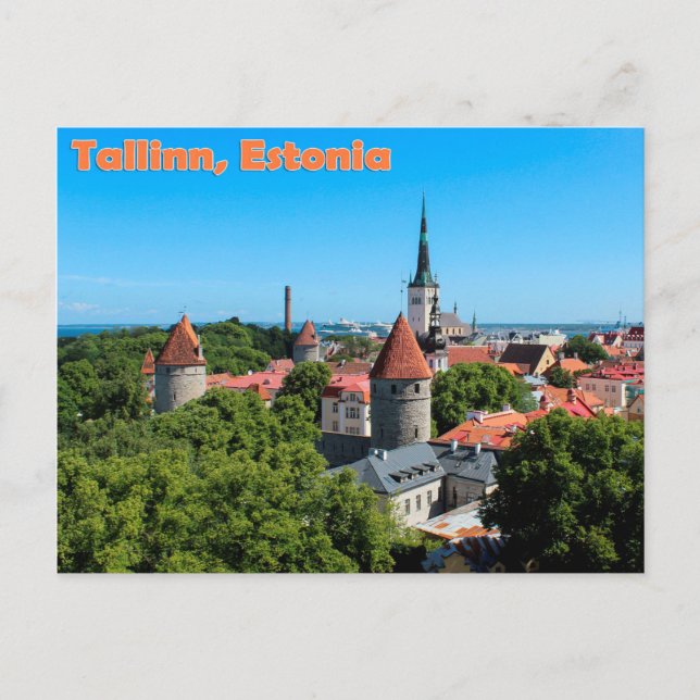 Cartão Postal Bela Tallinn Estônia Cidade Velha (Frente)