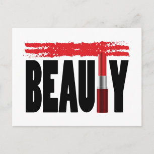Cartão Postal Bela Tipografia Lipstick