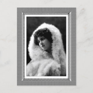 Cartão Postal Bela Vintage - Beleza Gentil - em preto e branco