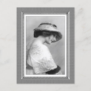 Cartão Postal Bela Vintage - Espírito Silencioso - em preto e b