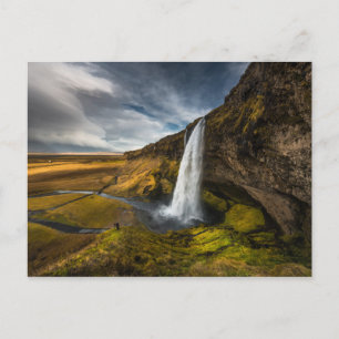 Cartão Postal Bela Visão Paisagista de Seljalandsfoss