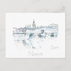 Cartão Postal Belarus Белару́сь Niasviž Castelo de Nesvizh Cartã