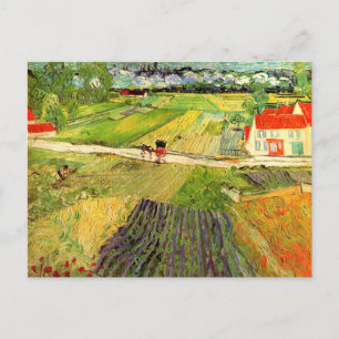 Cartão Postal Belas artes de Van Gogh da paisagem, da carruagem