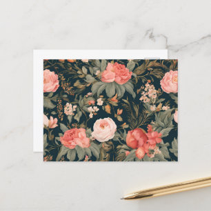 Cartão Postal Belas Flores de Rosa Floral