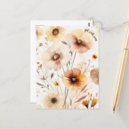 Cartão Postal Belas Flores Silvestres FLORES RECUPERE-SE EM BREV