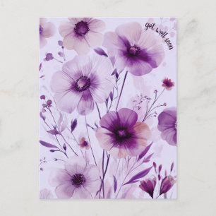 Cartão Postal Belas Flores Silvestres FLORES RECUPERE-SE EM BREV