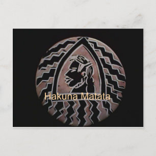 Cartão Postal Beleza Africana: Bongo Maasai Retrai Arte Tribal