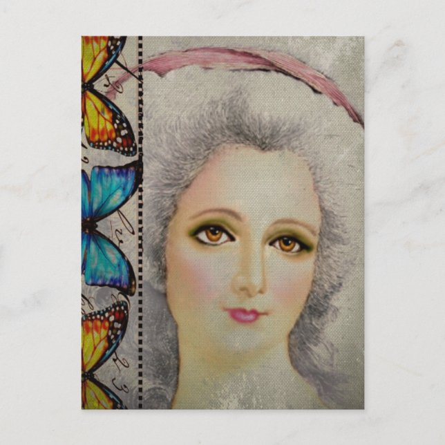 Cartão Postal Beleza e borboletas (Frente)