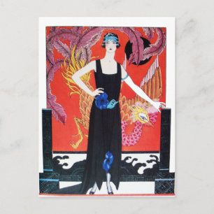 CARTÃO POSTAL BELEZA E FOENIX,DESIGNER DE FASHION COMPOSITAM ART