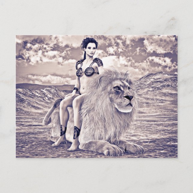 Cartão Postal Beleza e Leão (Frente)