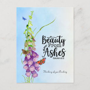 Cartão Postal Beleza para Ashes - Isaiah 61: 3