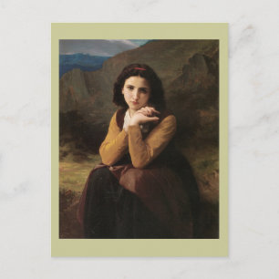 Cartão Postal Beleza Reflettiva (Mignon Pensive) 1869 Bouguereau