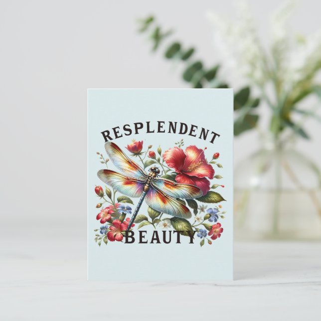 Cartão Postal Beleza Resplendível - Dragonfly Artística (Em pé/Frente)