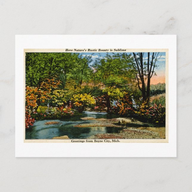 Cartão Postal Beleza russa é saudações sublimes Boyne City, MI (Frente)