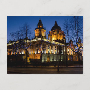 Cartão Postal Belfast City Hall à noite