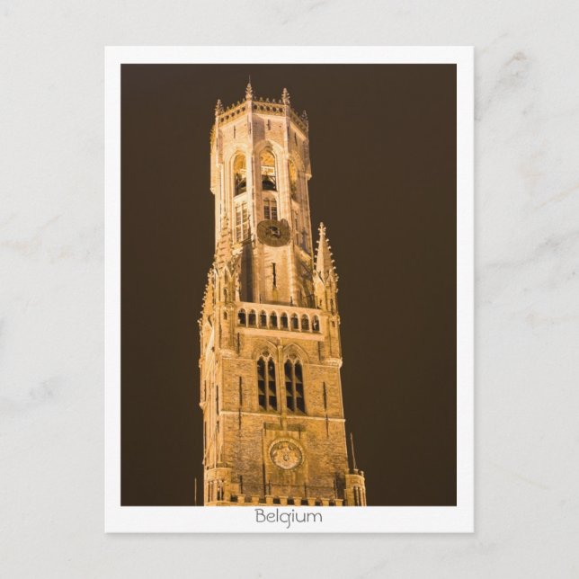 Cartão Postal Belfry em Bruges (Frente)