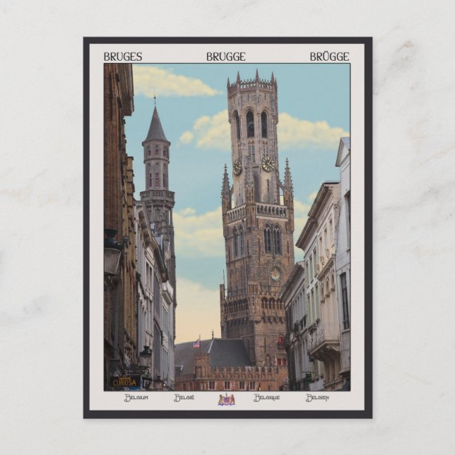 Cartão Postal Belfry em Brugge (Frente)