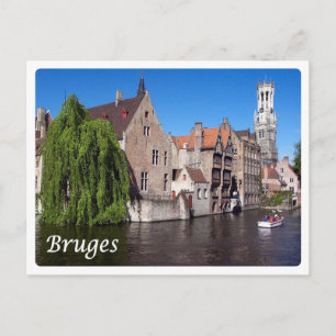 Cartão Postal Bélgica - Bruges - Canal -