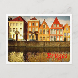 Cartão Postal Bélgica - Bruges - Le Maisons -