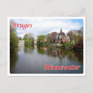 Cartão Postal Bélgica - Bruges - Minnewater. -