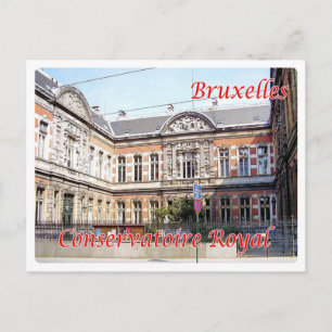 Cartão Postal Bélgica - Bruxelas - Conservatório Real -