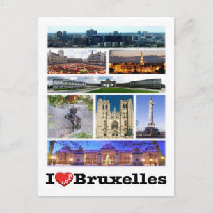 Cartão Postal Bélgica - Bruxelles - I Love -