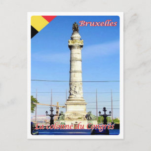 Cartão Postal Bélgica - Bruxelles - La colonne du Congrès-